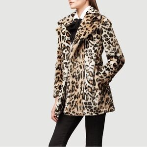 FRAME- Cheetah Faux Fur Coat Multi Tan
